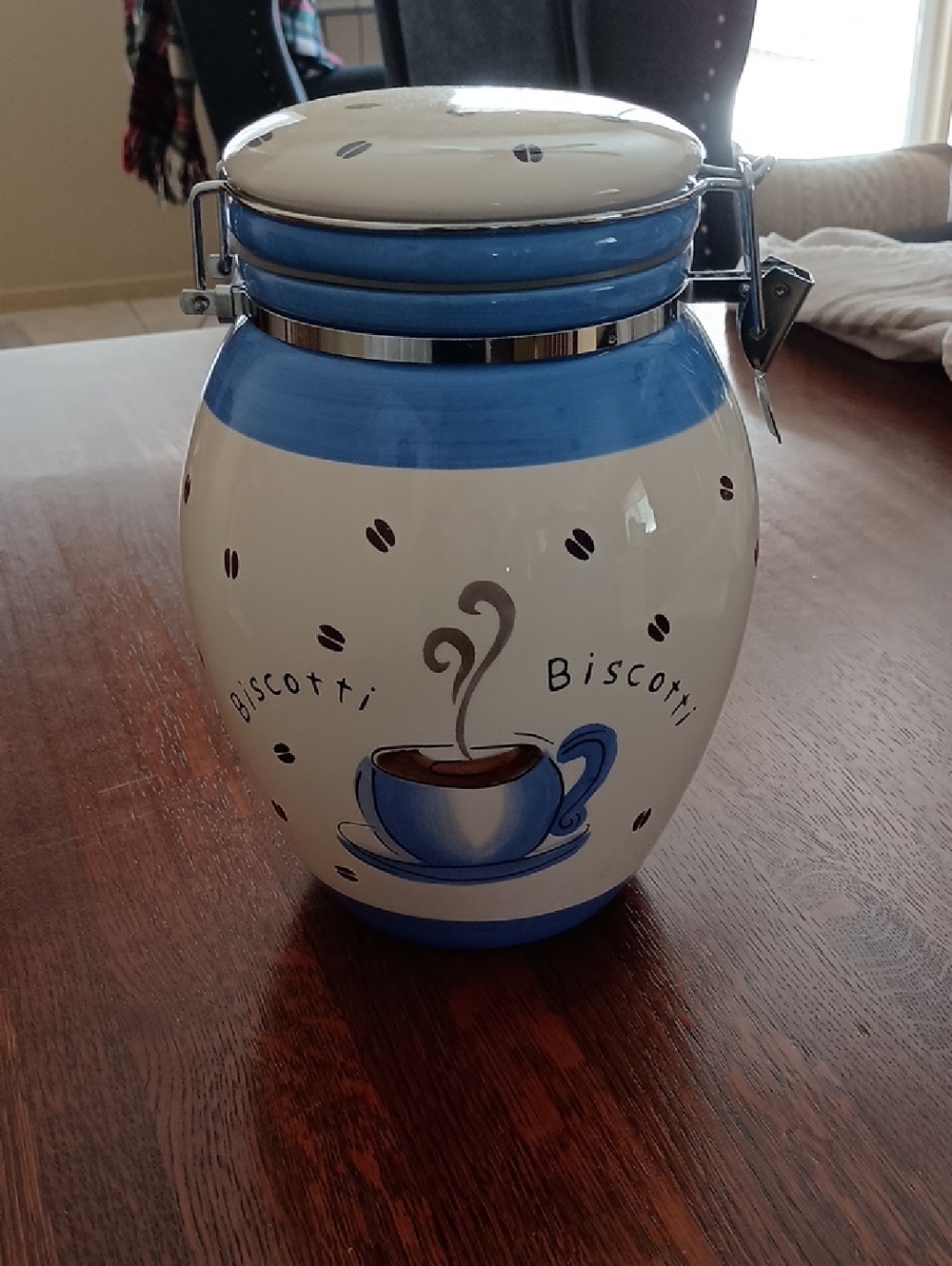 Inspirado Hand Painted Ceramic Biscotti Italian Container Cookie Jar